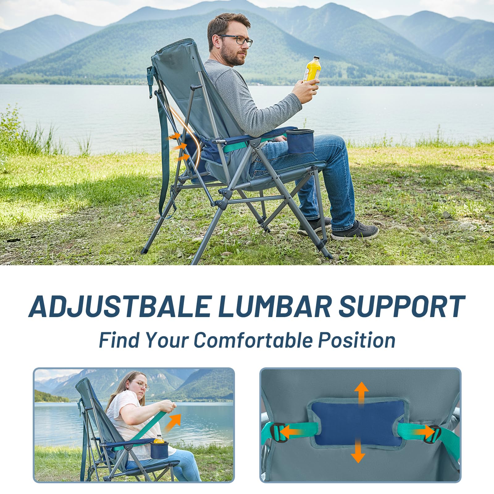 Amazon.com: TIMBER RIDGE Oversized Camping Chair with Lumbar